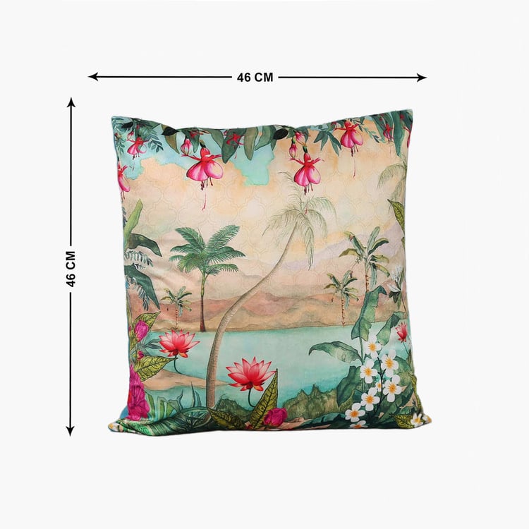 INDIA CIRCUS Oriental Jibe Printed Cushion Cover - 46x46cm