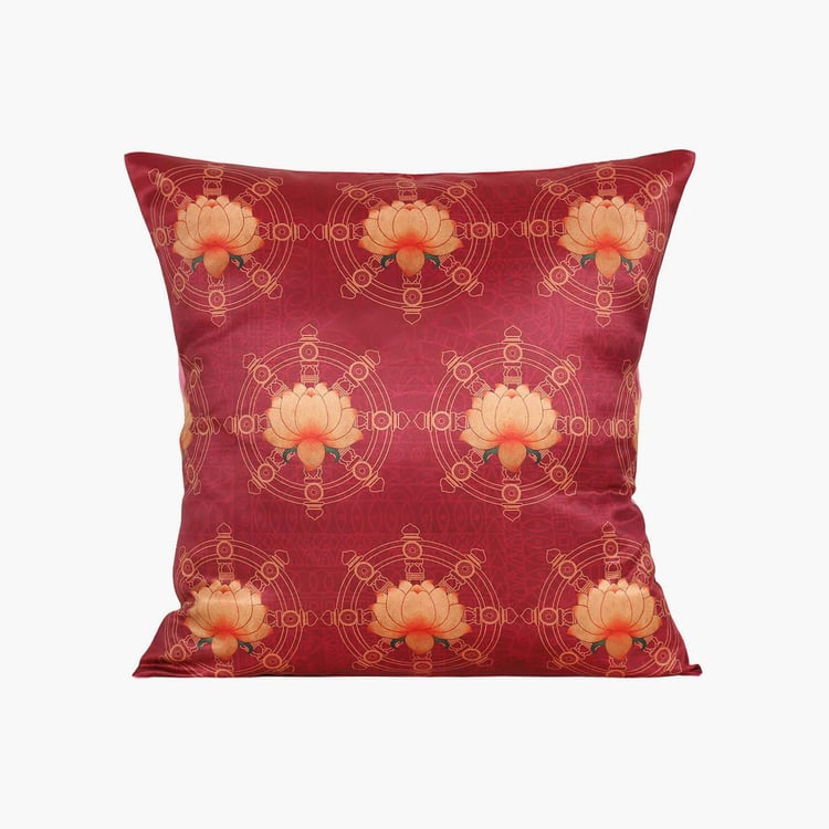 INDIA CIRCUS Floral Mystique Printed Set of 5 Cushion Covers - 41x41cm