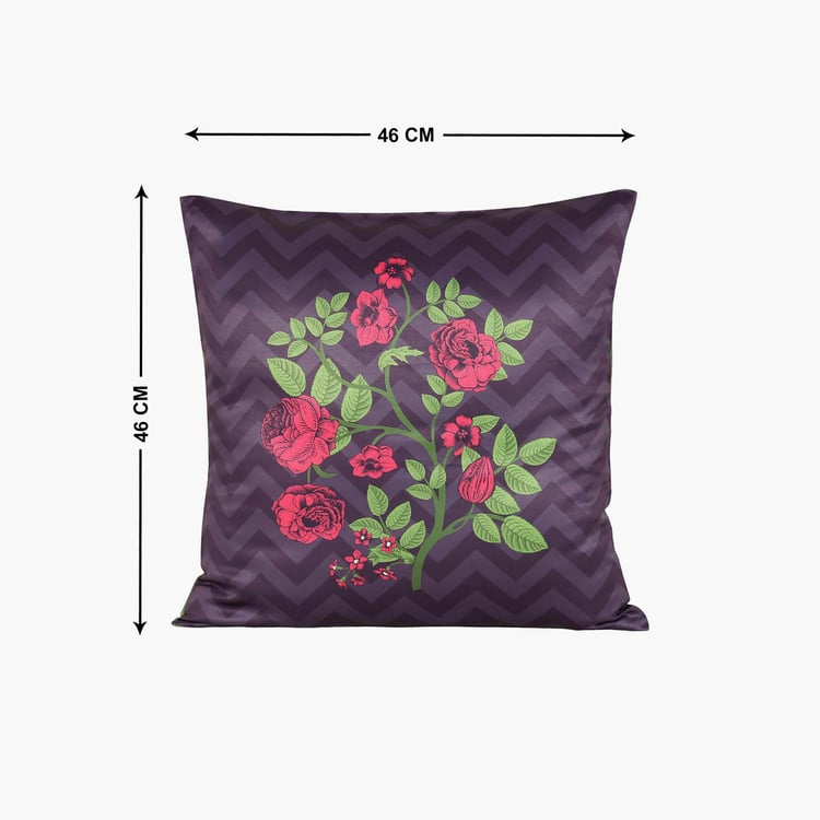 INDIA CIRCUS Warbled Verdure Printed Set of 5 Cushion Covers - 46x46cm