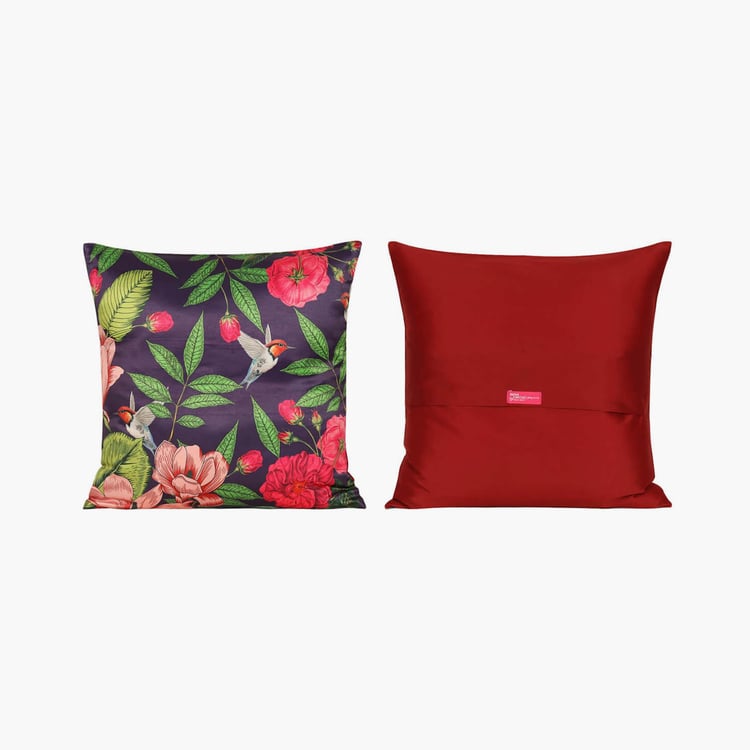 INDIA CIRCUS Warbled Verdure Printed Set of 5 Cushion Covers - 46x46cm