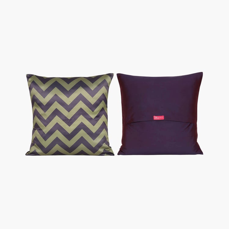 INDIA CIRCUS Chevron Melavo Set of 5 Printed Cushion Covers - 46x46cm