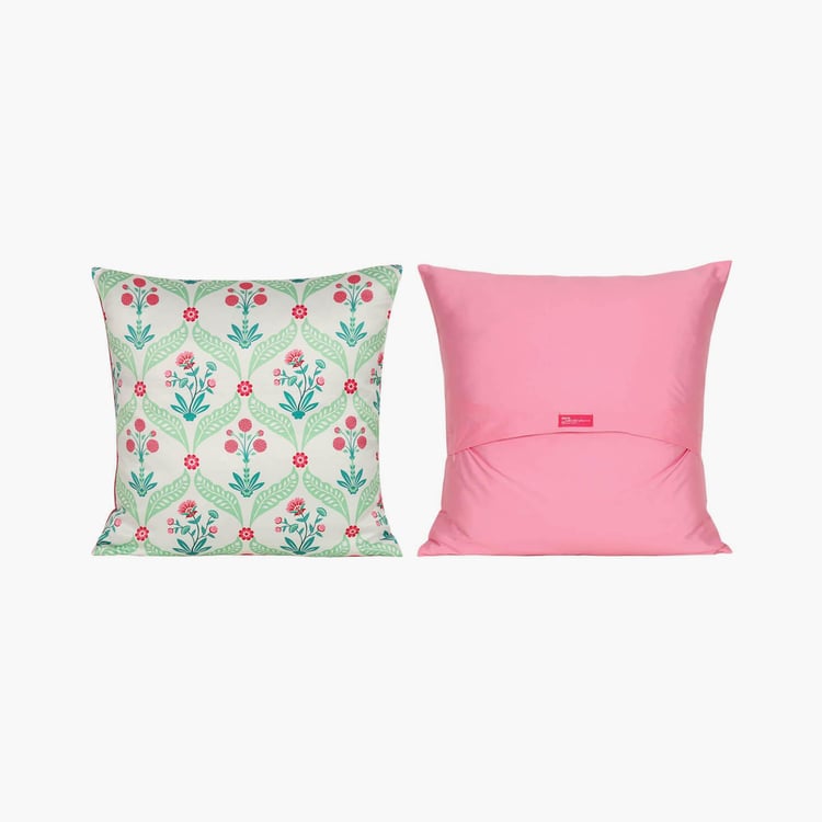 INDIA CIRCUS Blooming Dahlia Set of 5 Printed Cushion Covers - 46x46cm