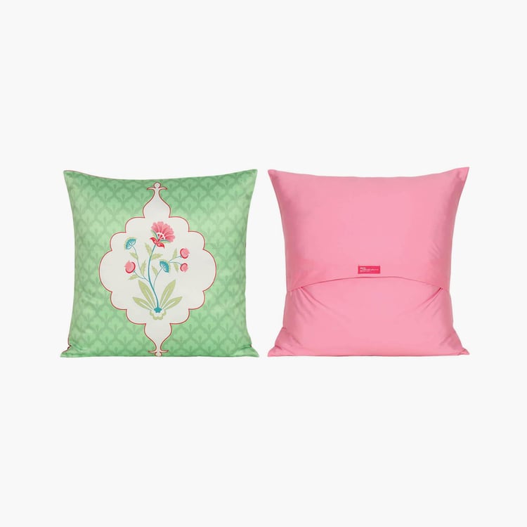 INDIA CIRCUS Blooming Dahlia Set of 5 Printed Cushion Covers - 46x46cm