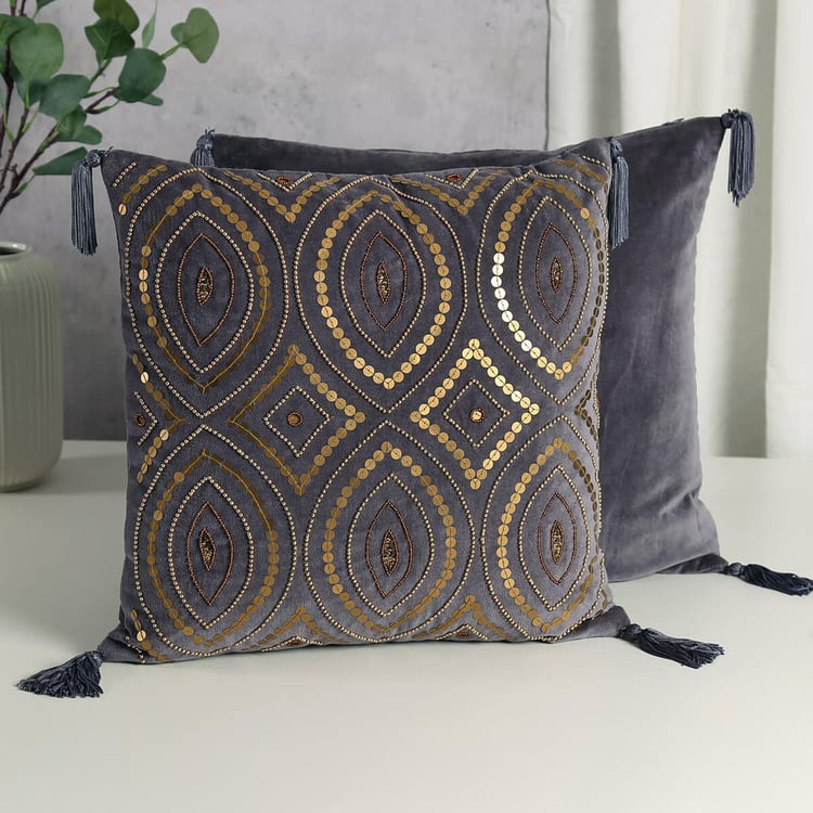 INDIA CIRCUS Adorn Embellished Cushion Cover - 41x41cm