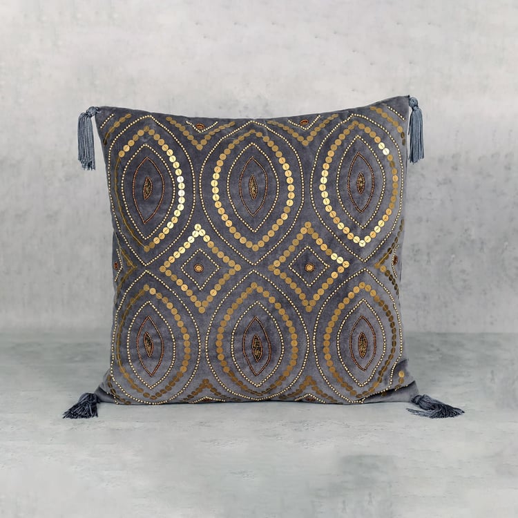 INDIA CIRCUS Adorn Embellished Cushion Cover - 41x41cm