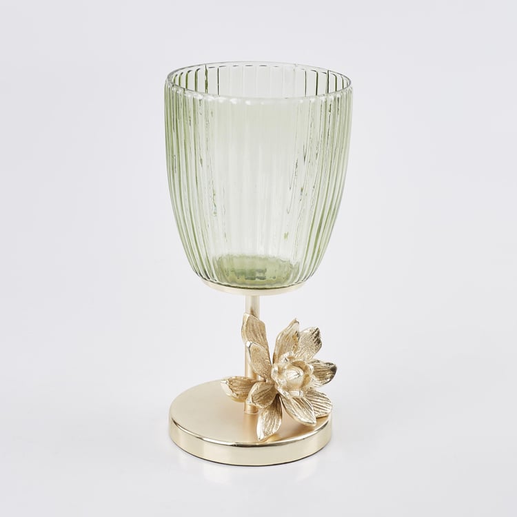 Buy Moksha Glass Ribbed Hurricane Candle Holder from Home Centre at just INR 1399.0