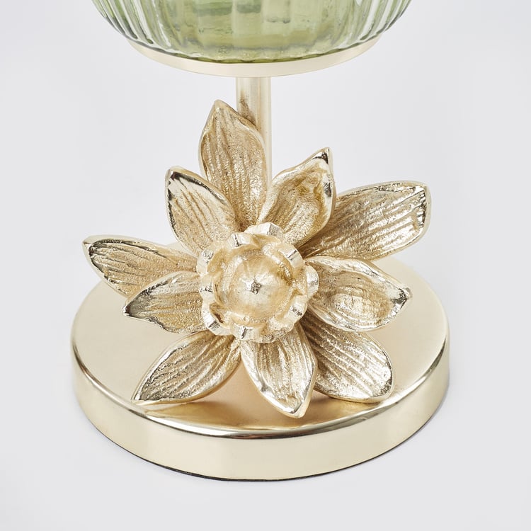 Buy Moksha Glass Ribbed Hurricane Candle Holder from Home Centre at just INR 1399.0