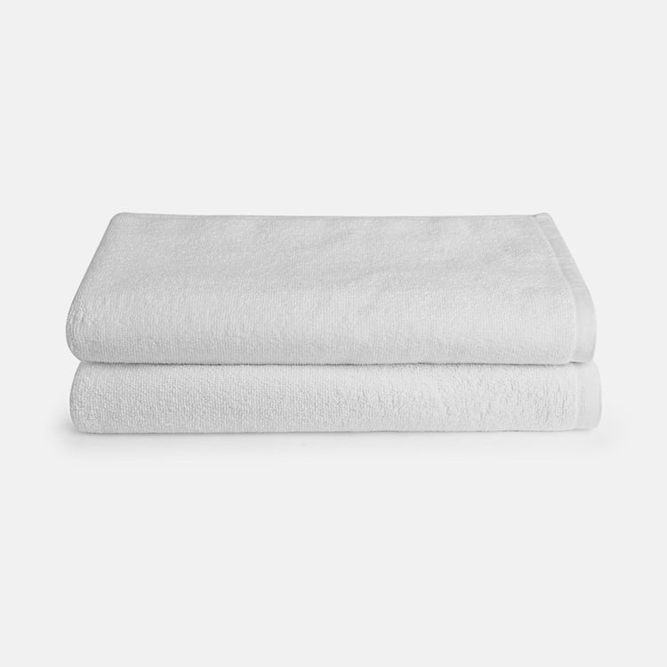 Buy WELSPUN Hospitality Set of 2 Cotton Bath Towels White 152x76cm from Welspun at just INR 1499.0