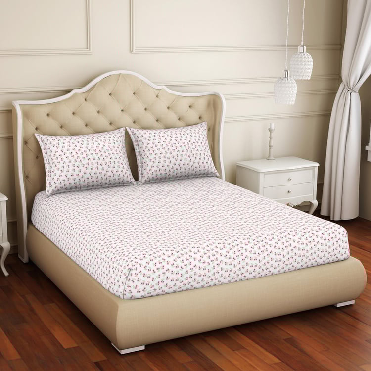 WELSPUN Anti-Bacterial Cotton 144TC Printed 3Pcs Queen Bedsheet Set