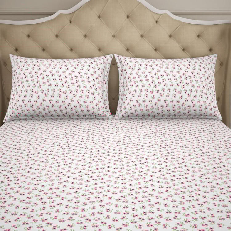 WELSPUN Anti-Bacterial Cotton 144TC Printed 3Pcs Queen Bedsheet Set