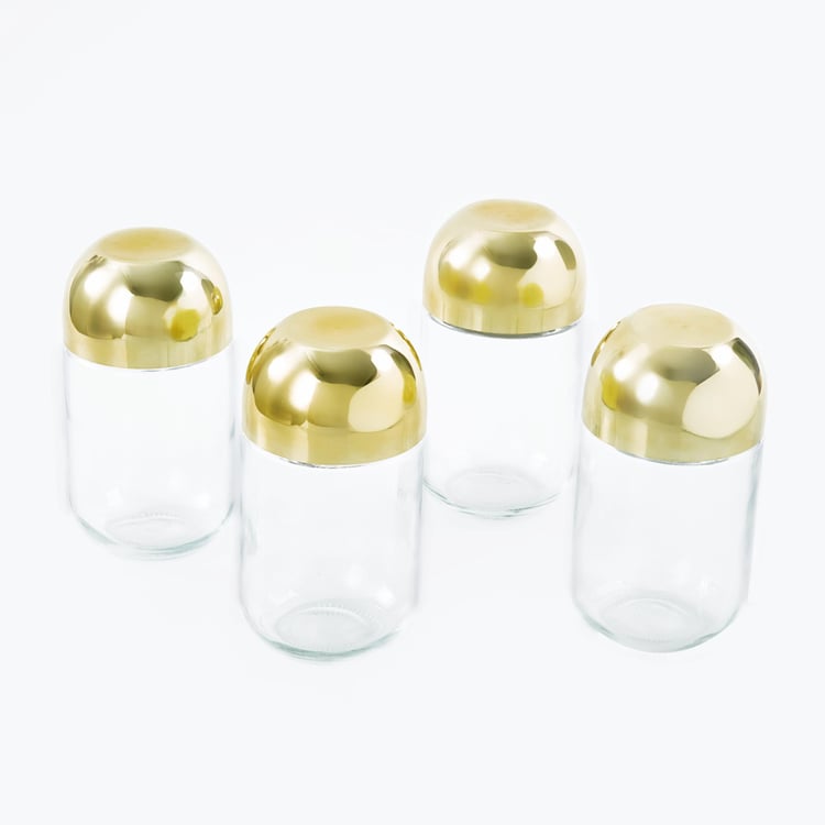 Travis Set of 4 Glass Canisters with Lid - 600ml