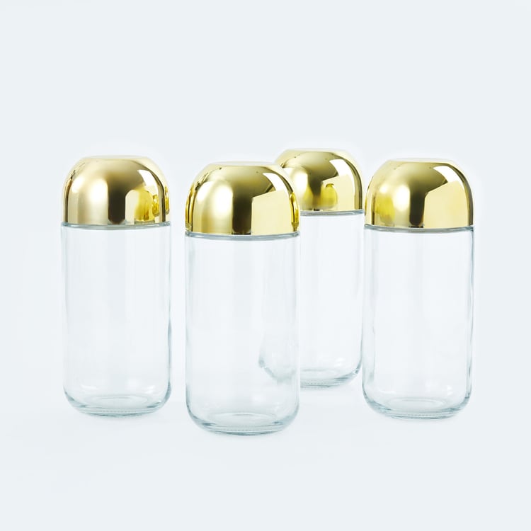 Travis Set of 4 Glass Canisters with Lid - 800ml