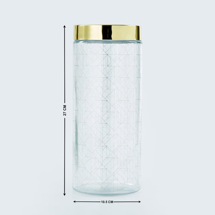 Travis Set of 4 Glass Printed Canisters with Lid