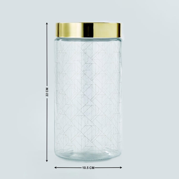 Travis Set of 4 Glass Printed Canisters with Lid