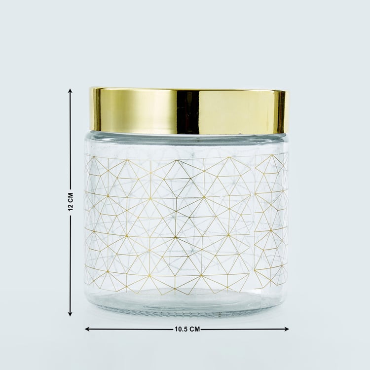 Travis Set of 4 Glass Printed Canisters with Lid