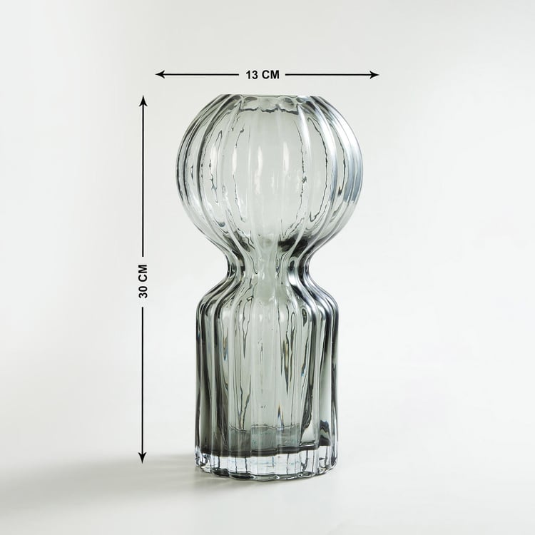 Brian Glass Ribbed Vase