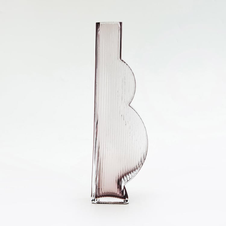 Brian Coral Ribbed Glass Vase