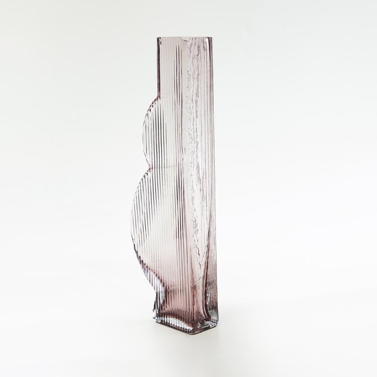 Brian Coral Ribbed Glass Vase