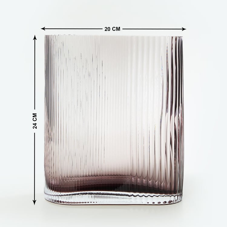 Brian Glass Ribbed Vase