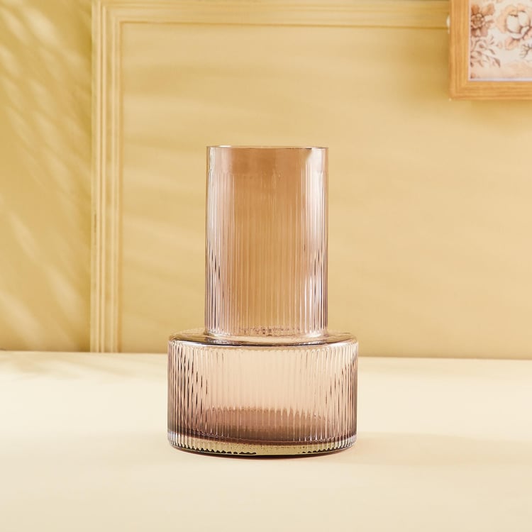 Brian Glass Ribbed Vase