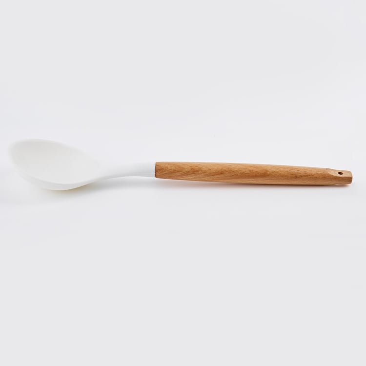 Marshmallow Aruba Silicone Spoon with Wooden Handle