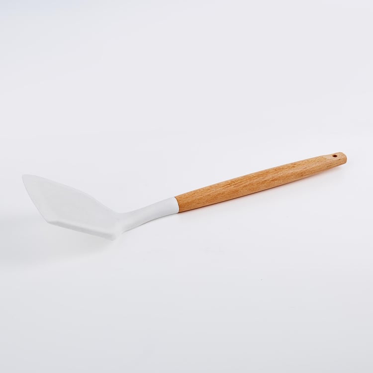 Marshmallow Aruba Silicone Turner with Wooden Handle