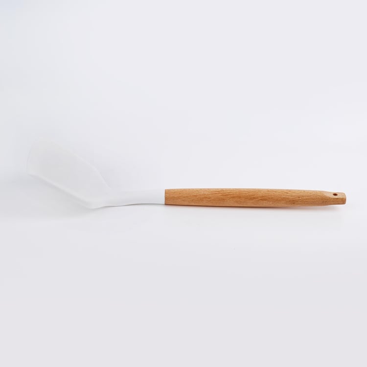 Marshmallow Aruba Silicone Turner with Wooden Handle