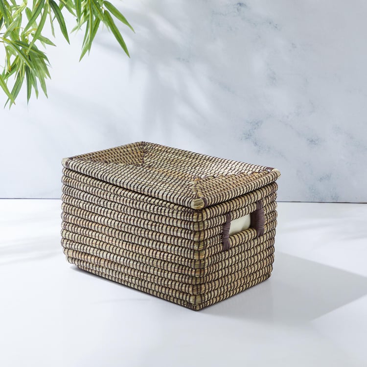 Wilton Reed Seagrass Storage Basket with Lid