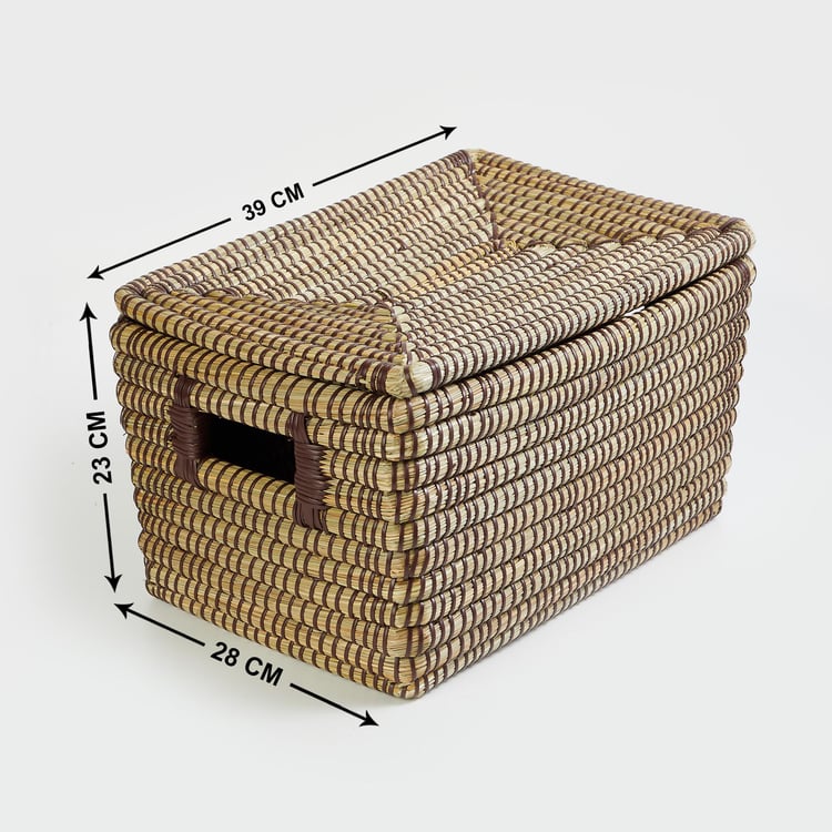 Wilton Reed Seagrass Storage Basket with Lid