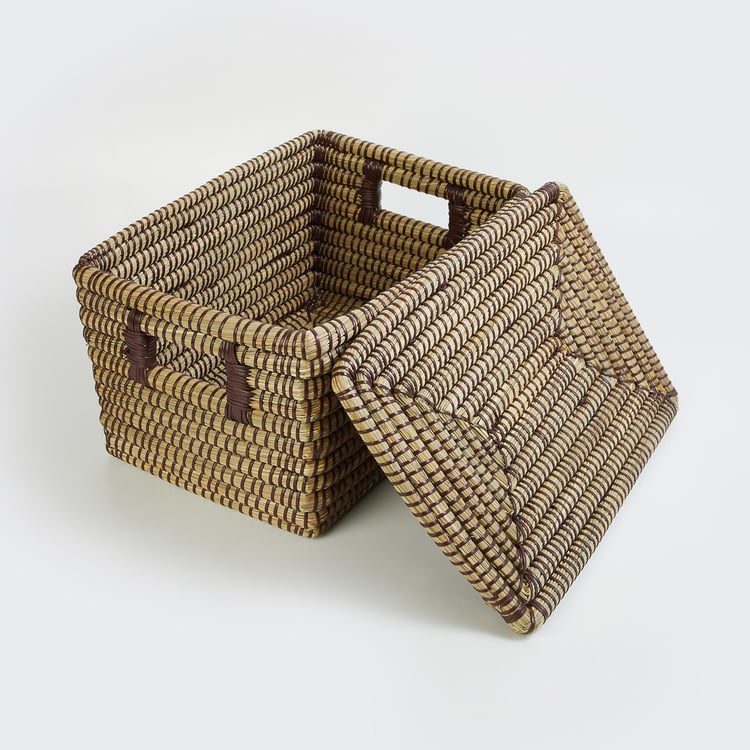 Wilton Reed Seagrass Storage Basket with Lid