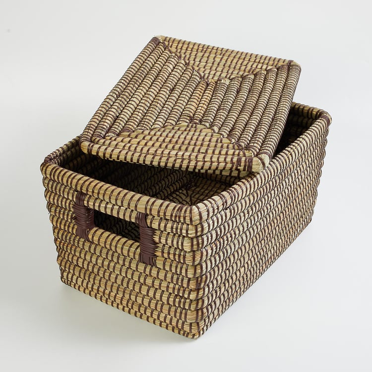 Wilton Reed Seagrass Storage Basket with Lid