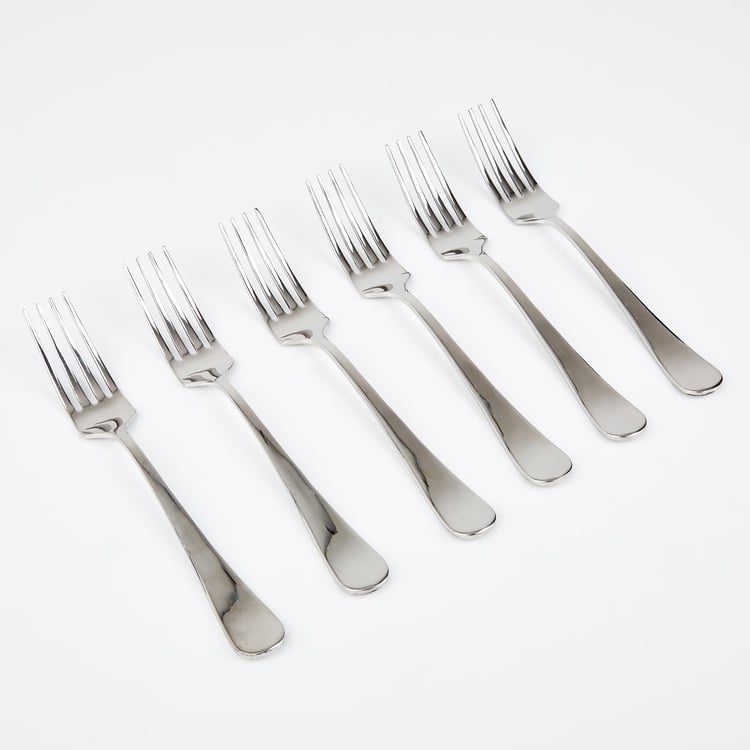 Glister Rosemary Set of 6 Stainless Steel Dinner Forks