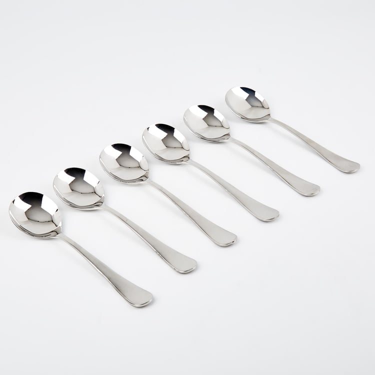 Glister Rosemary Set of 6 Stainless Steel Soup Spoons