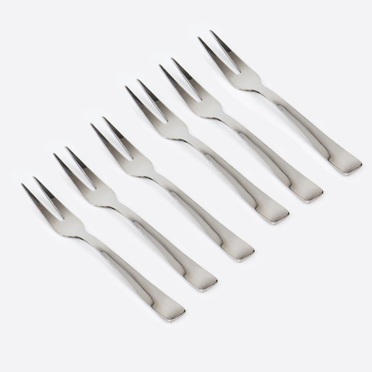 Glister Dune Set of 6 Stainless Steel Fruit Forks