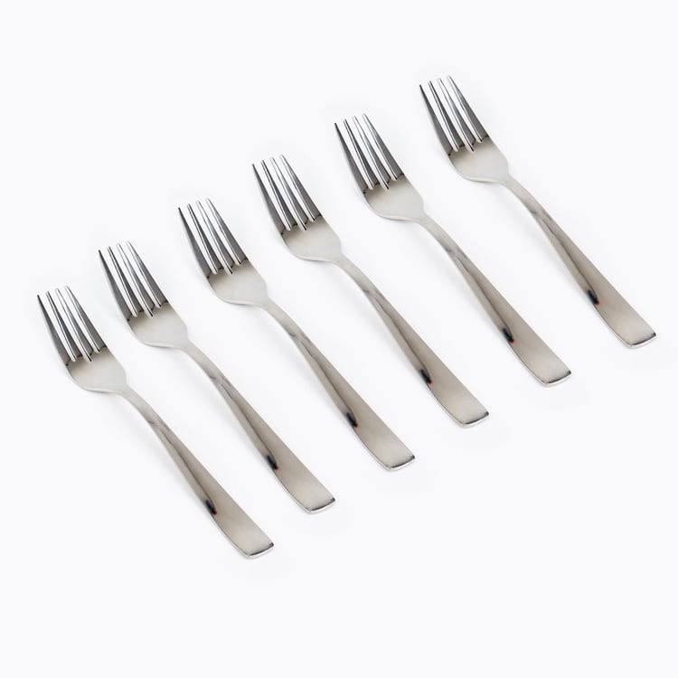 Glister Dune Set of 6 Stainless Steel Dinner Forks