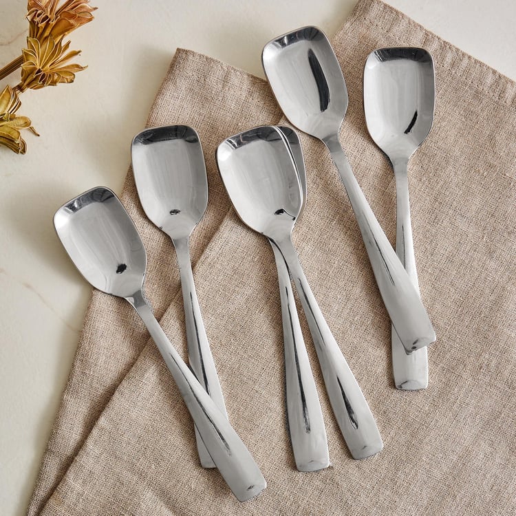 Glister Dune Set of 6 Stainless Steel Ice Cream Spoons