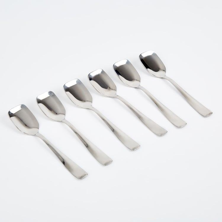 Glister Dune Set of 6 Stainless Steel Ice Cream Spoons