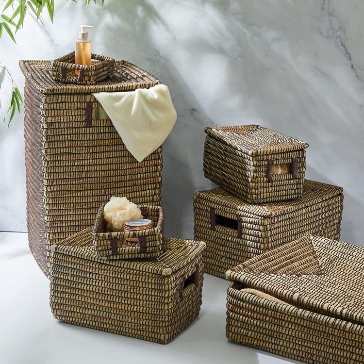 Wilton Reed Seagrass Storage Basket with Lid