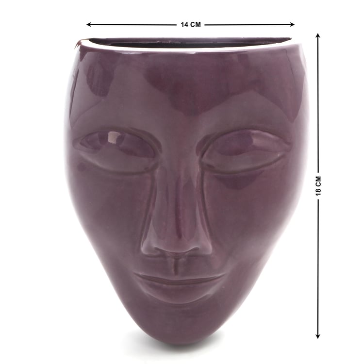 Lets Garden Ceramic Face Wall Planter
