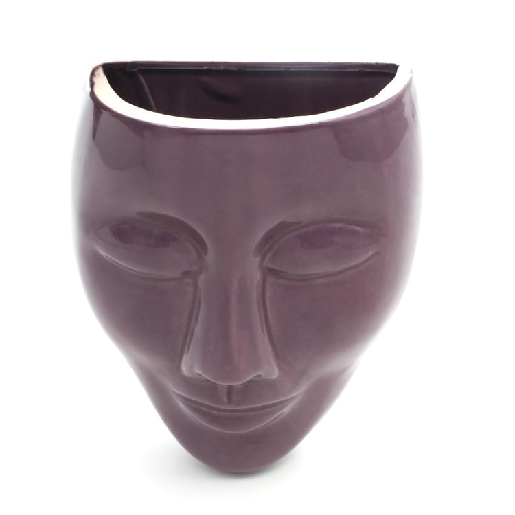 Lets Garden Ceramic Face Wall Planter