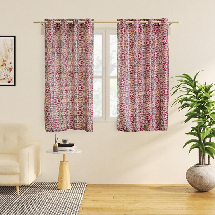 Vivian Biscay Set of 2 Printed Light Filtering Window Curtains