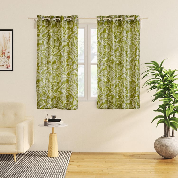 Vivian Cress Set of 2 Printed Light Filtering Window Curtains