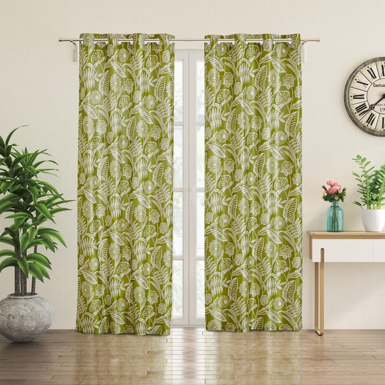 Vivian Cress Set of 2 Printed Light-Filtering Door Curtains