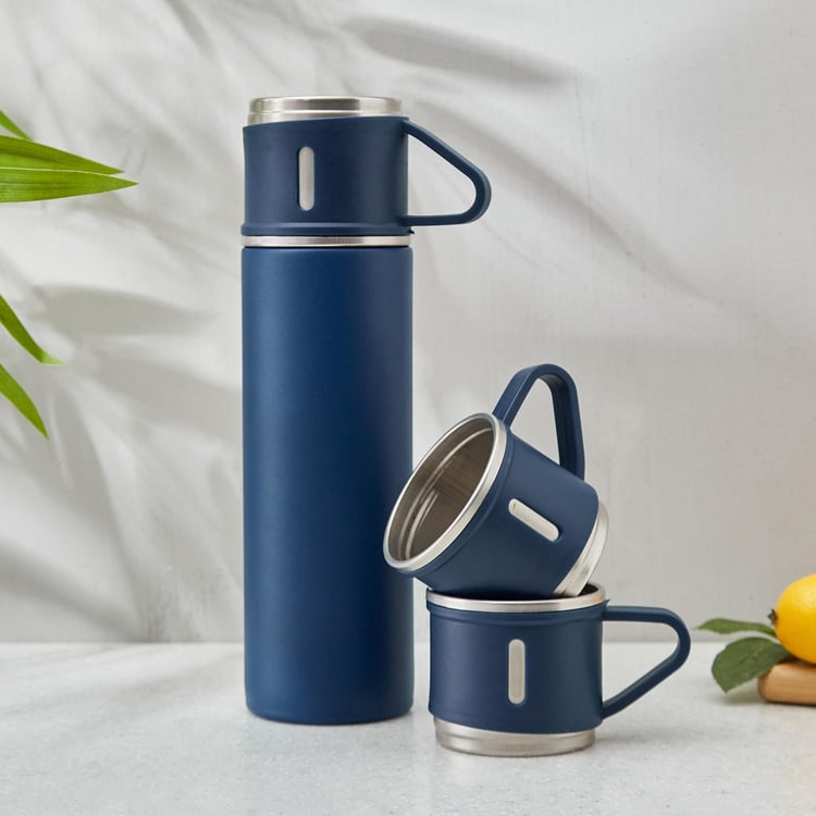 Aqualis Diama 3Pcs Stainless Steel Double Wall Flasks with Cups