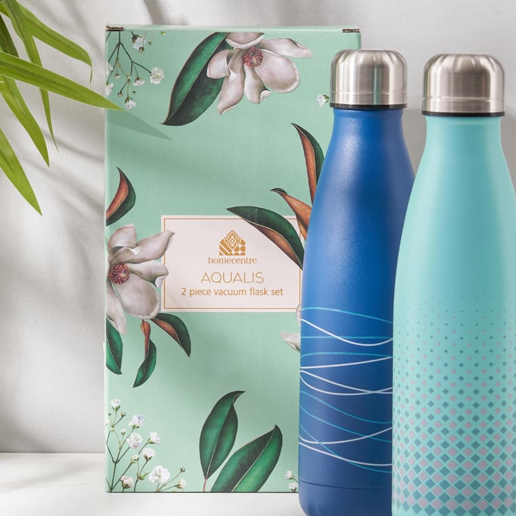 Aqualis Diama Set of 2 Stainless Steel Vacuum Flasks - 500ml