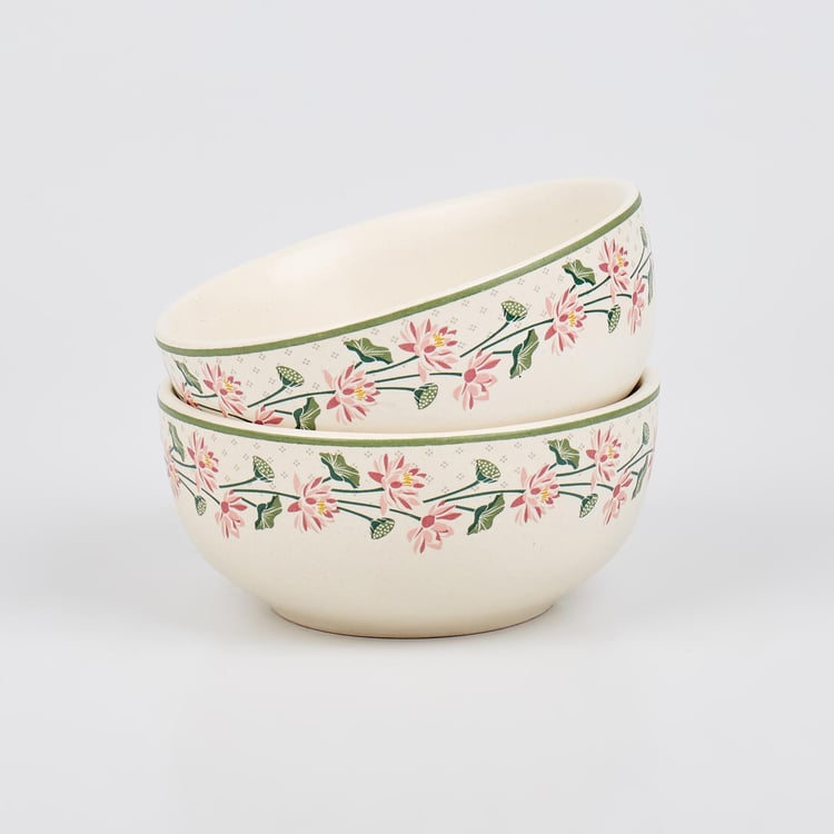 Corsica Kamal Set of 2 Stoneware Cereal Bowls - 620ml