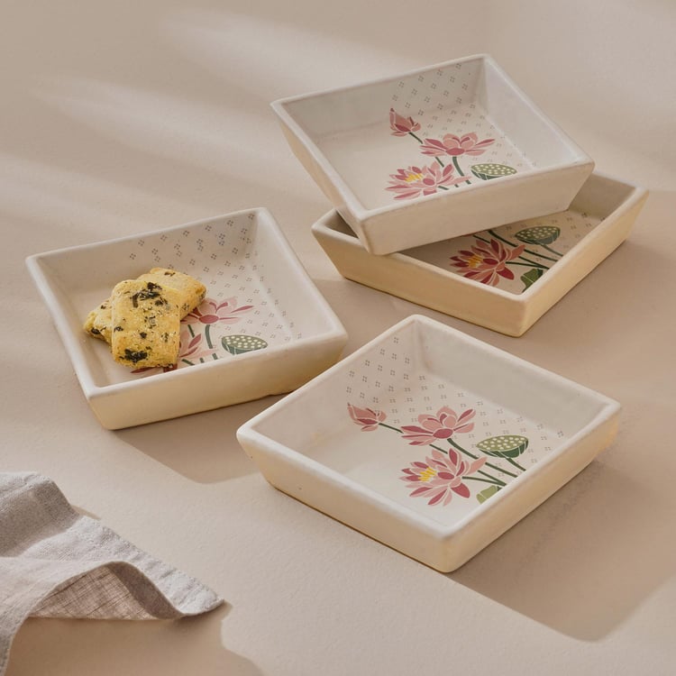 Corsica Kamal Set of 4 Stoneware Small Platters - 12x3cm