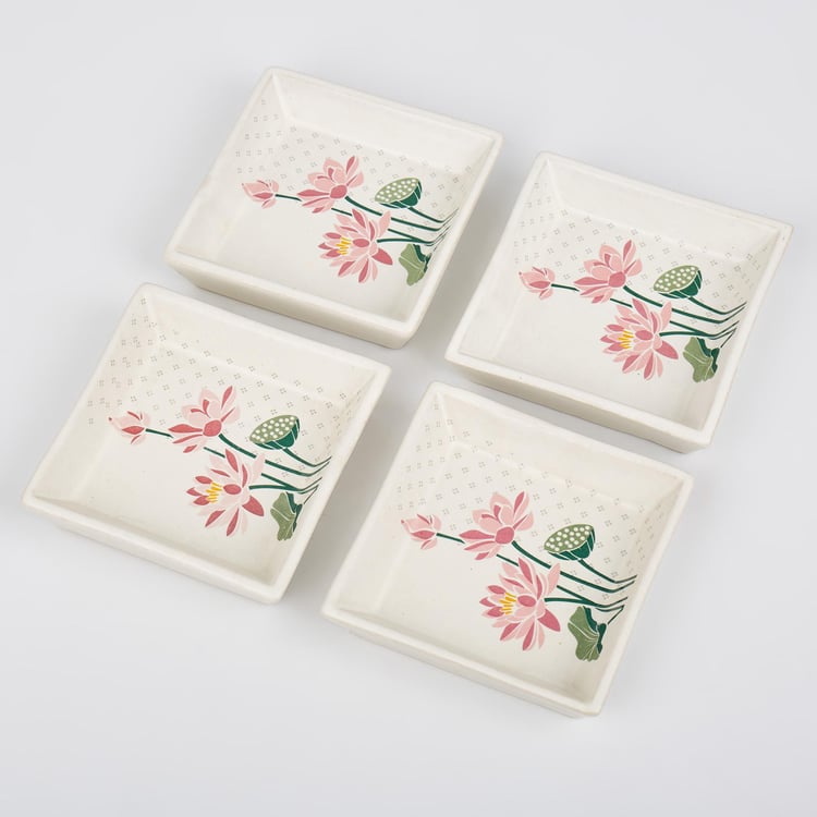 Corsica Kamal Set of 4 Stoneware Small Platters - 12x3cm