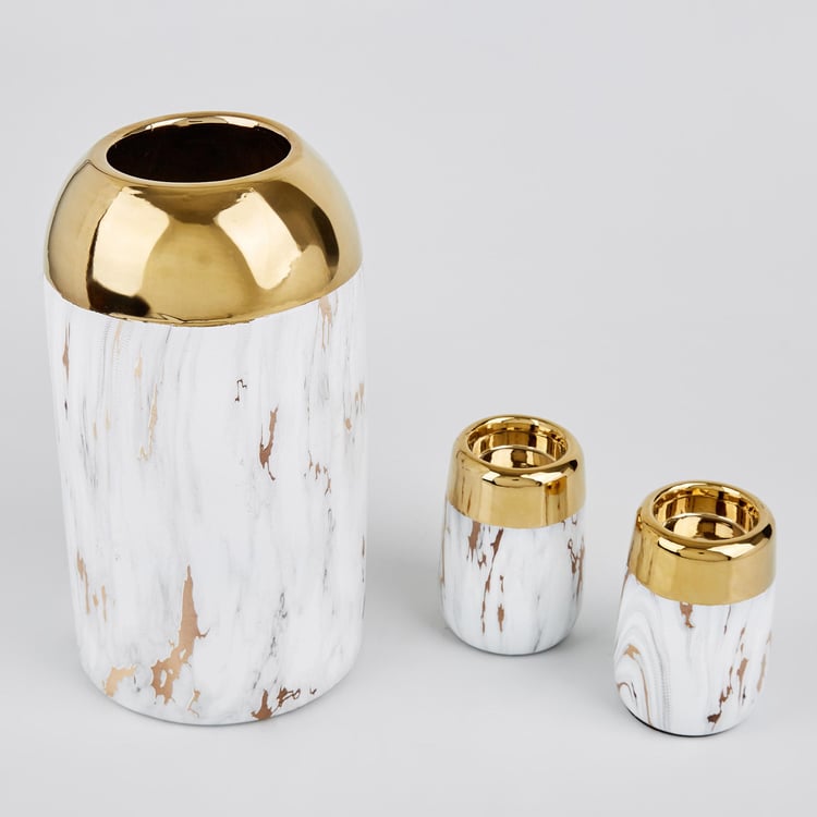 Krater Ceramic Vase and T-Light Holders