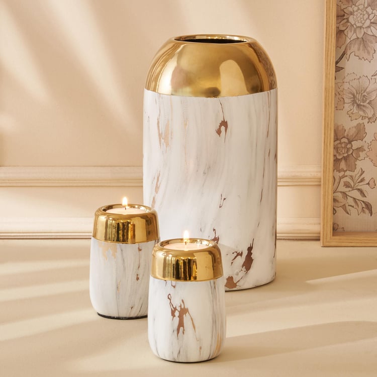 Krater Ceramic Vase and T-Light Holders